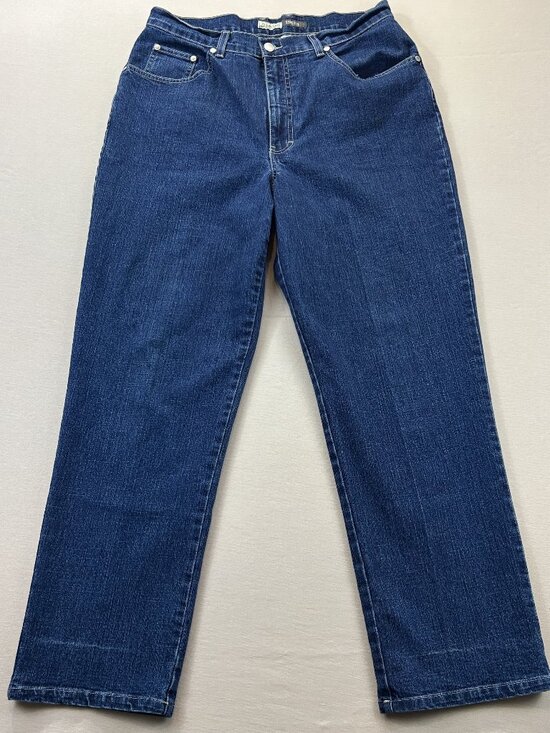 St. John's Bay Denim - St Johns Bay Jeans Womens Size 14S Blue Denim High Rise Straight Stretch